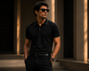 Elite Black Polo T shirt