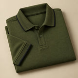Men's Olive Green Regular Polo T-shirt - Premium Cotton