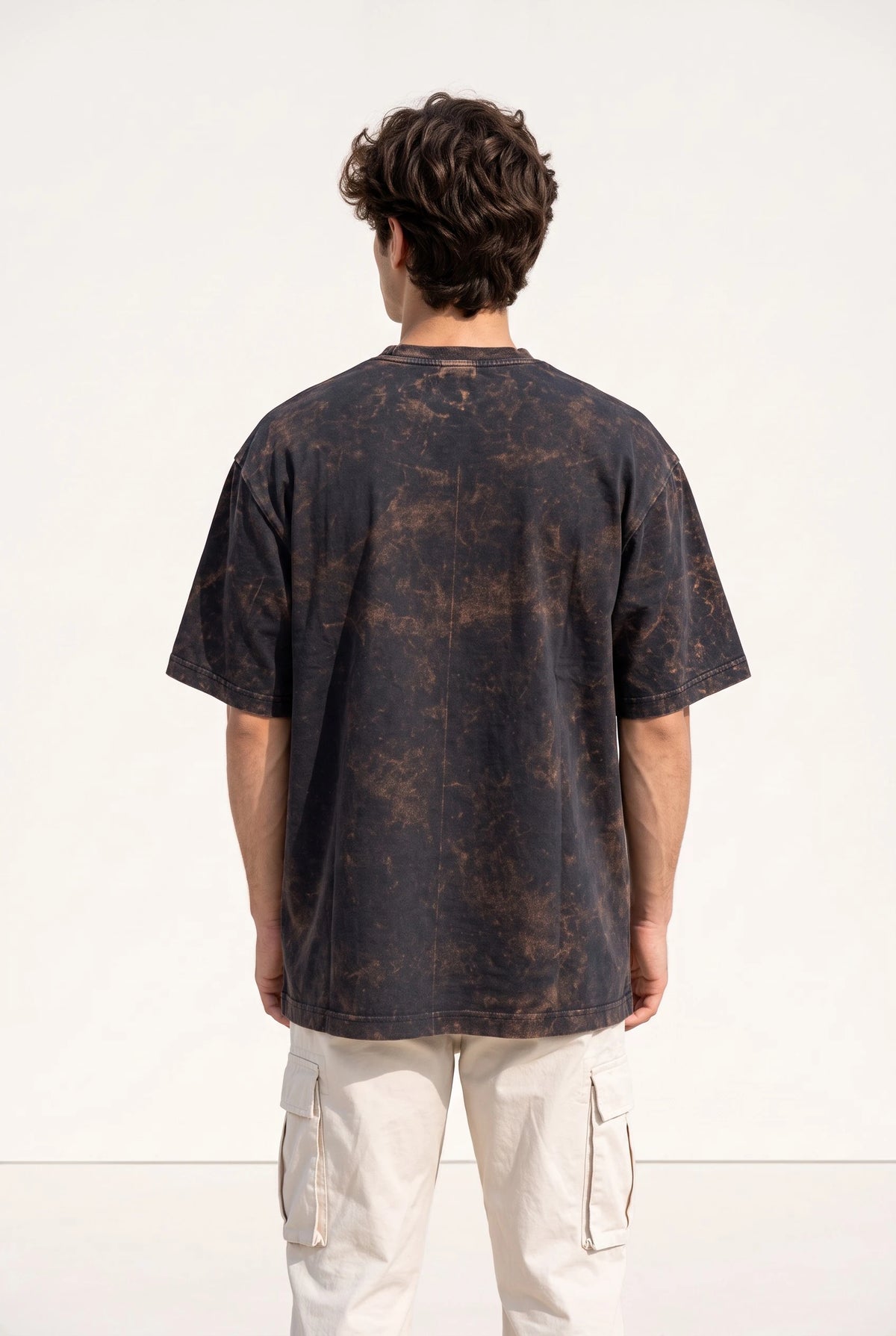 Men’s Black Acid wash Oversized T-Shirt –PremiumFrench Terry