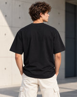 Men’s Black Plain Oversized T-Shirt –Premium French Terry