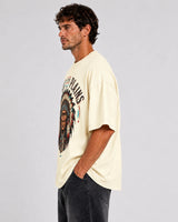 Men's Off-white Red Indians printed Oversized T-shirt - Premium Cotton