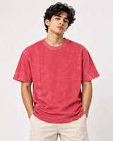 Men’s Plum Acid wash Oversized T-Shirt – Premium French Terry