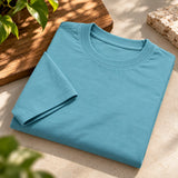 Men’s Surf Blue Plain Oversized T-Shirt –Premium French Terry