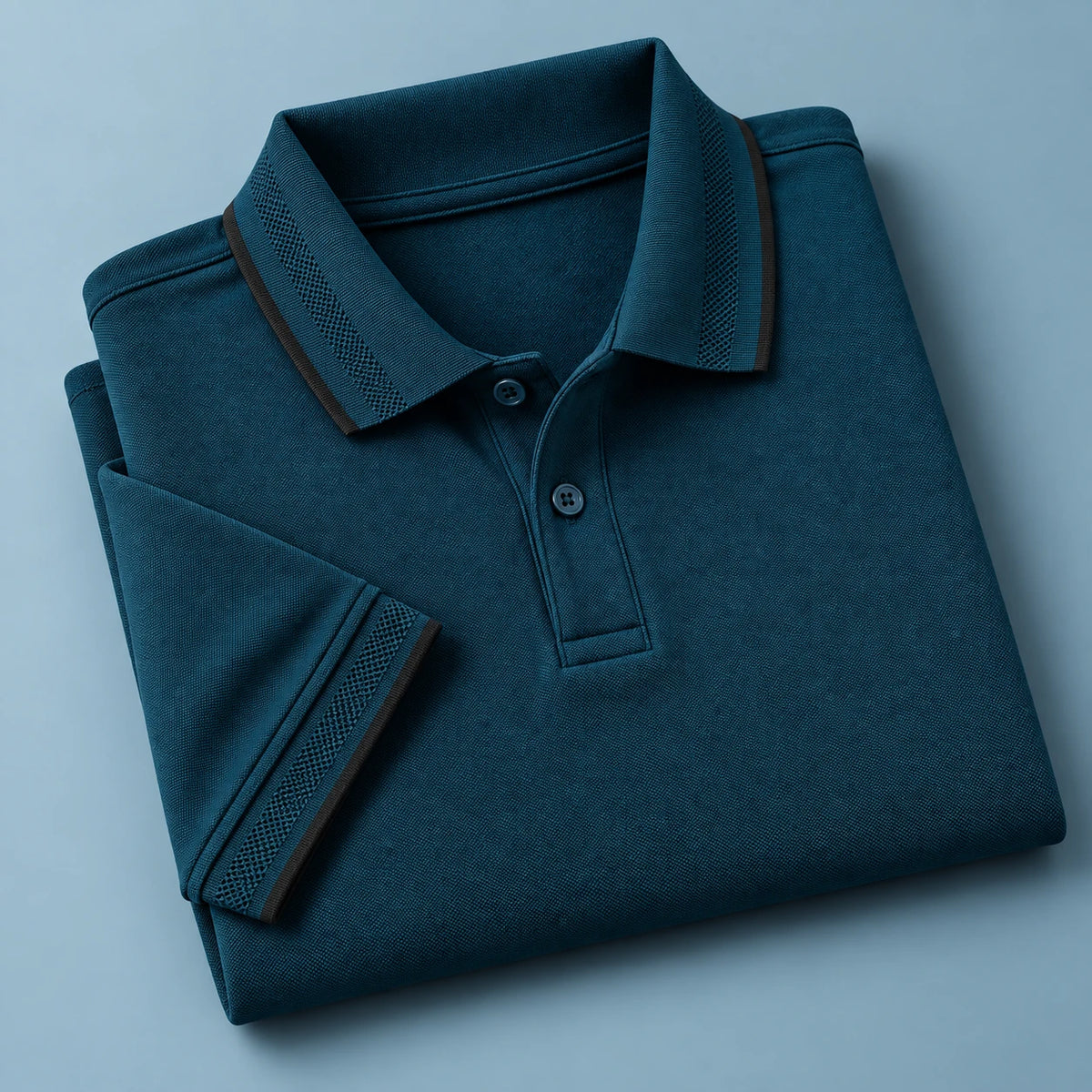 Men's Teal Blue Regular Polo T-shirt - Premium Cotton