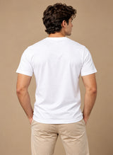 Men's White Regular Round Neck T-shirt - Premium Cotton