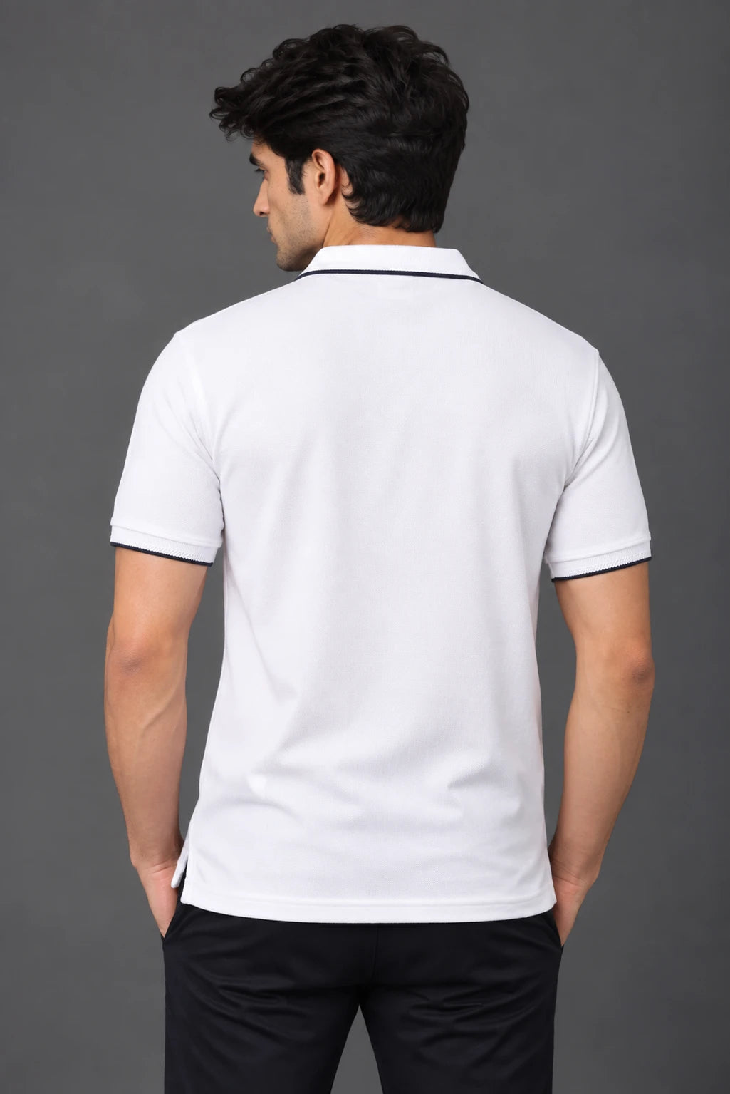 Men's White Regular Polo T-shirt - Premium Cotton
