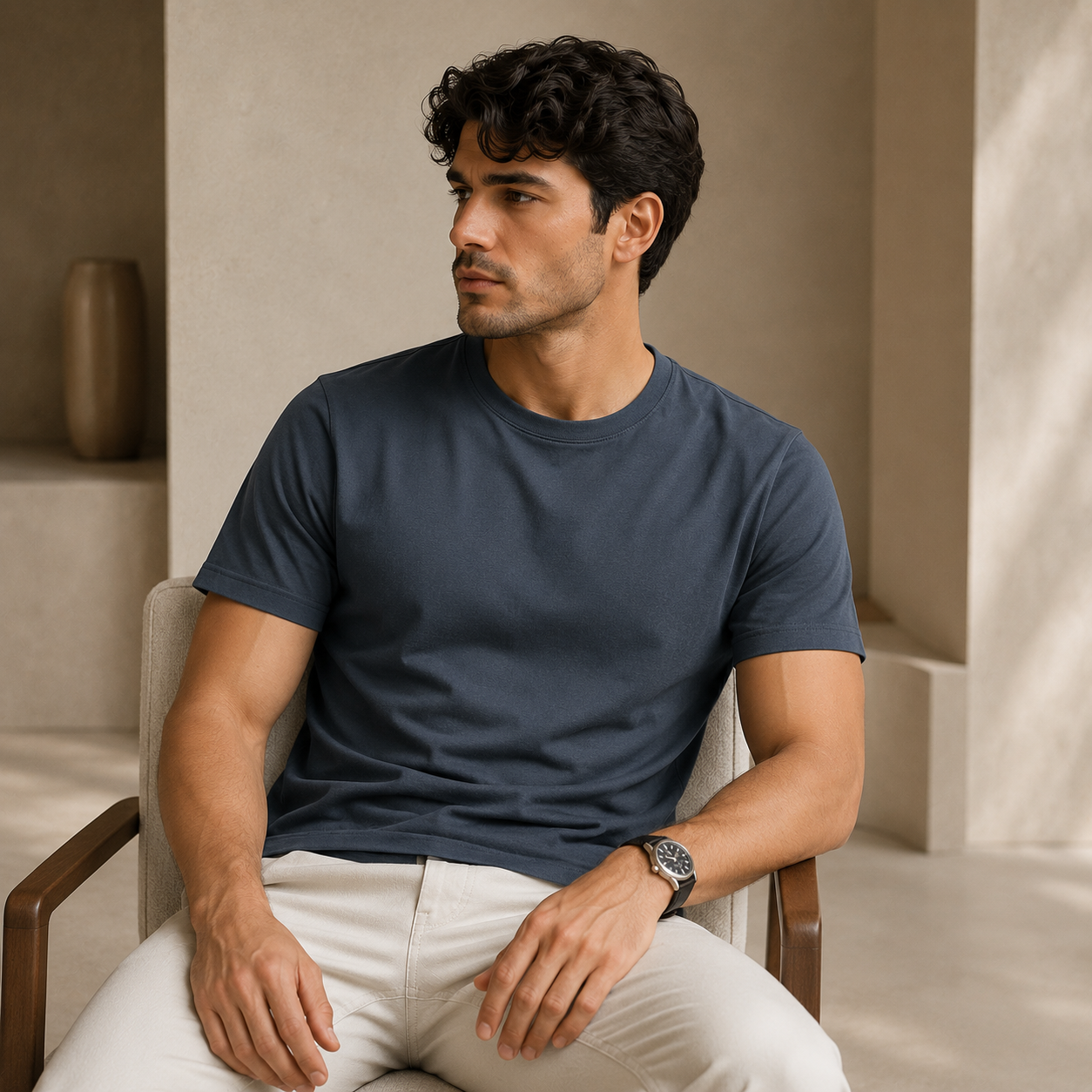 Solid Round Neck Tee