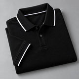Men's Black Regular Polo T-shirt - Premium Cotton