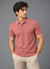 Men's Mauve Regular Polo T-shirt - Premium Cotton