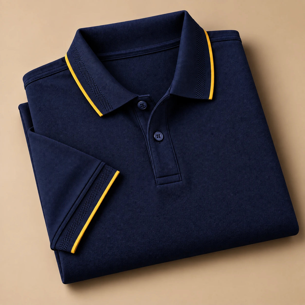 Men's Navy Blue Regular Polo T-shirt - Premium Cotton