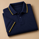 Men's Navy Blue Regular Polo T-shirt - Premium Cotton