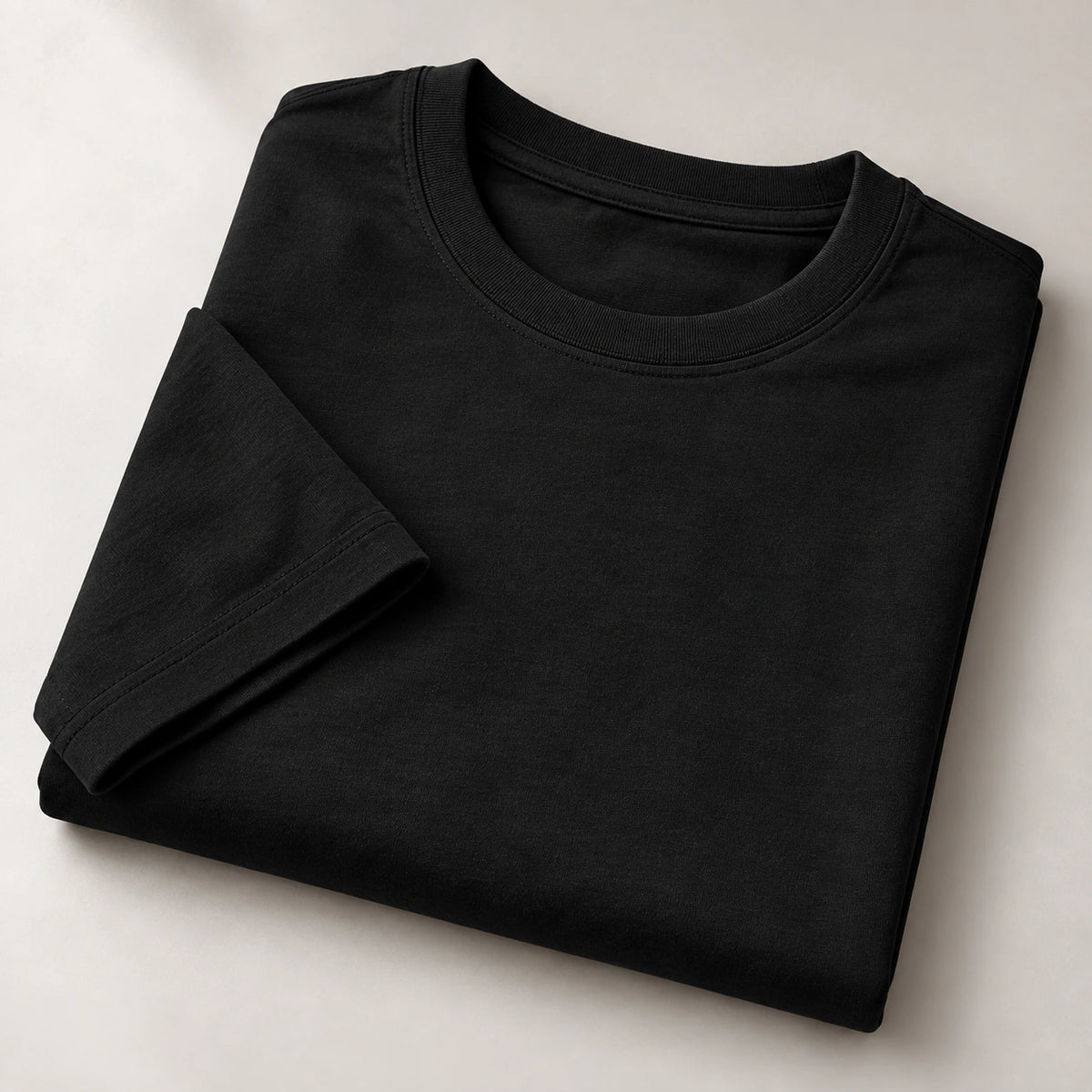 Men’s Black Plain Oversized T-Shirt –Premium French Terry