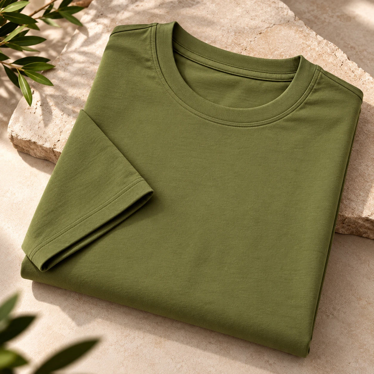 Men’s Forest Green Plain Oversized T-Shirt –Premium French Terry