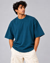 Men’s Petrol Blue Plain Oversized T-Shirt –Premium French Terry