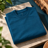 Men’s Petrol Blue Plain Oversized T-Shirt –Premium French Terry