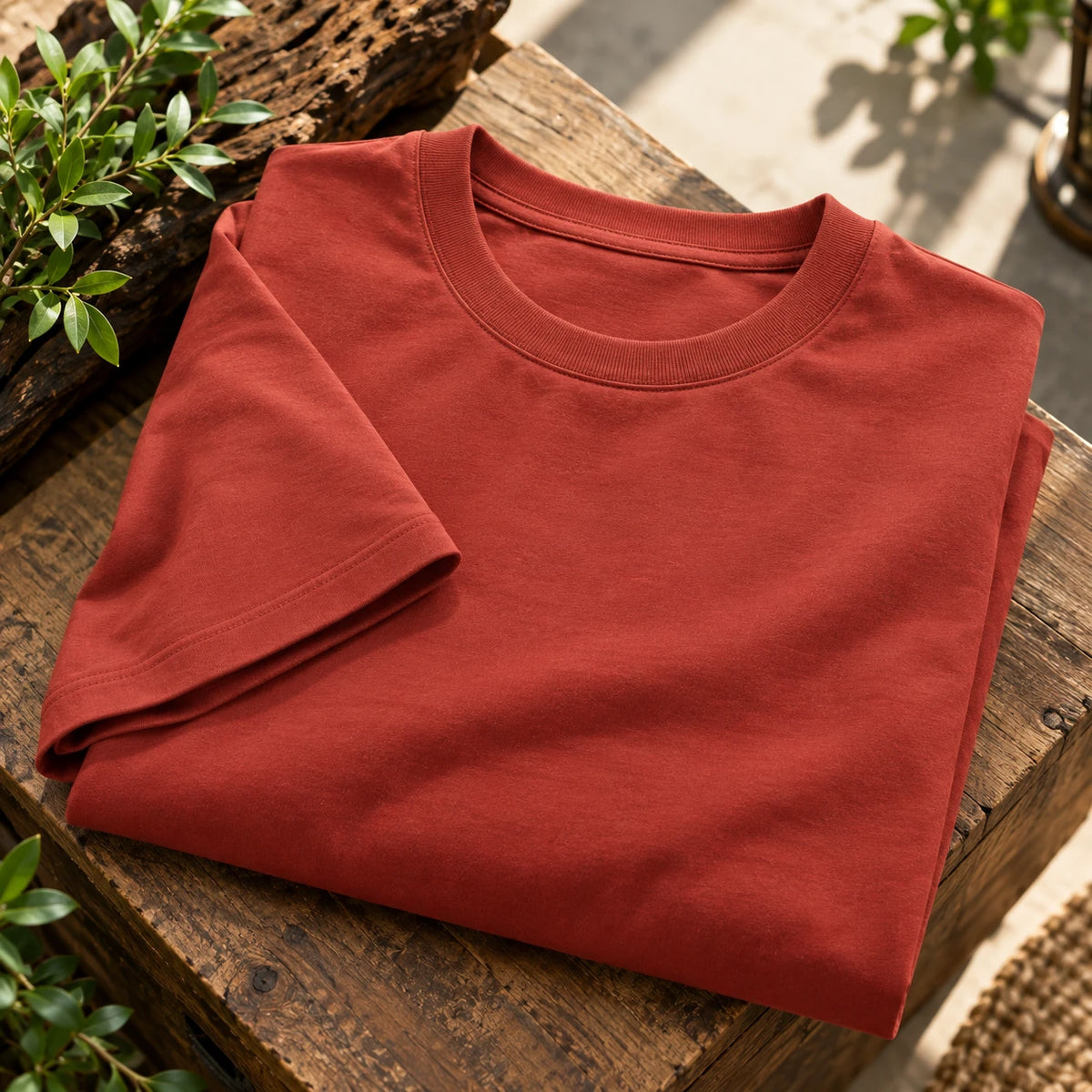 Men’s Rust Plain Oversized T-Shirt – Premium Cotton