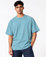 Men’s Surf Blue Plain Oversized T-Shirt –Premium French Terry