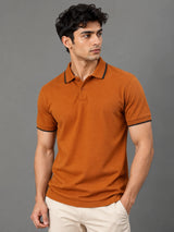 Men's Umber Regular Polo T-shirt - Premium Cotton